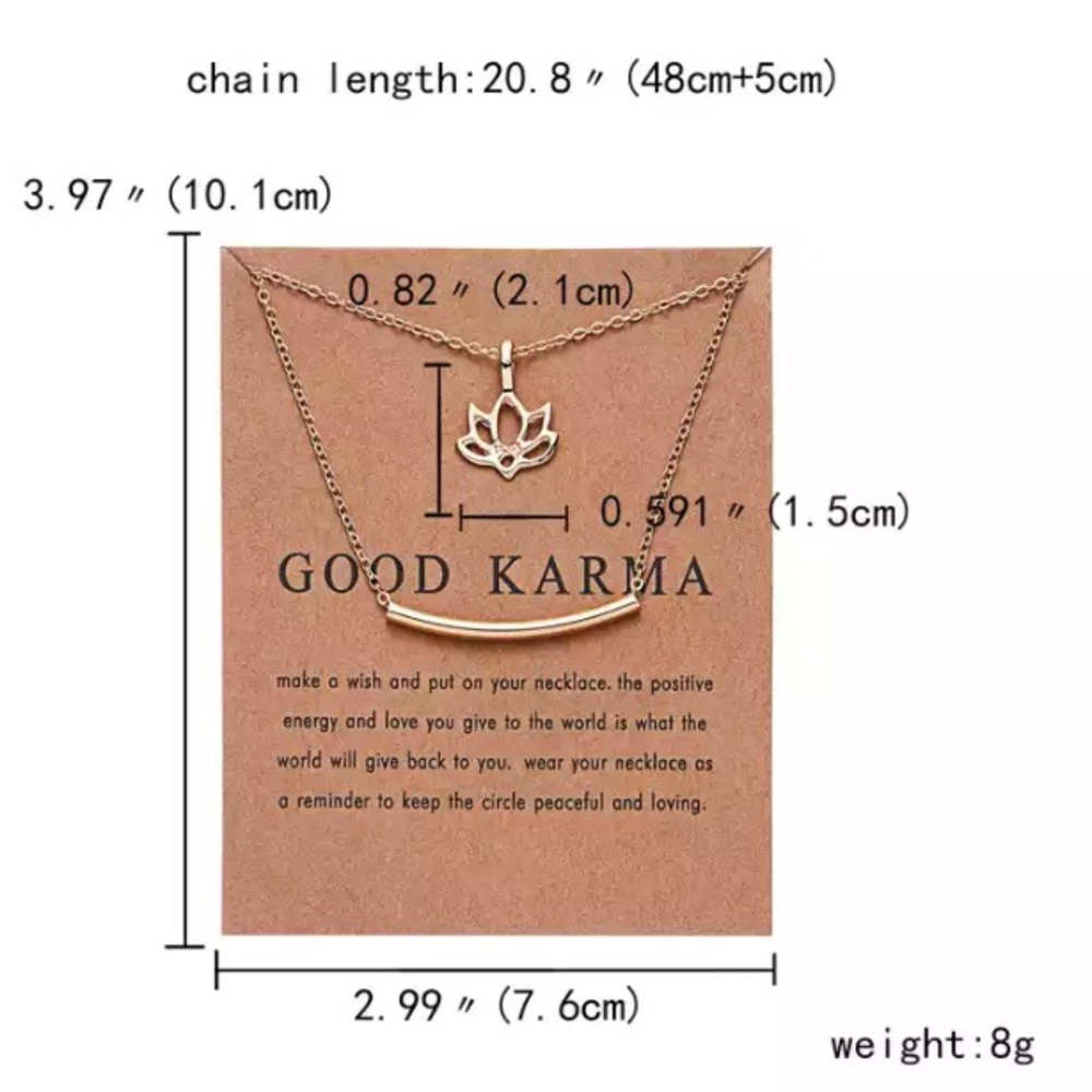 ‼️3/$30 Good Karma Lotus Multilayer Gold Necklace - Picture 2 of 3